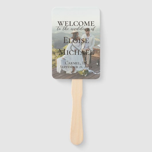 Modern Photo Rustic Brown Wedding Program Fan Fächer (Vorderseite)