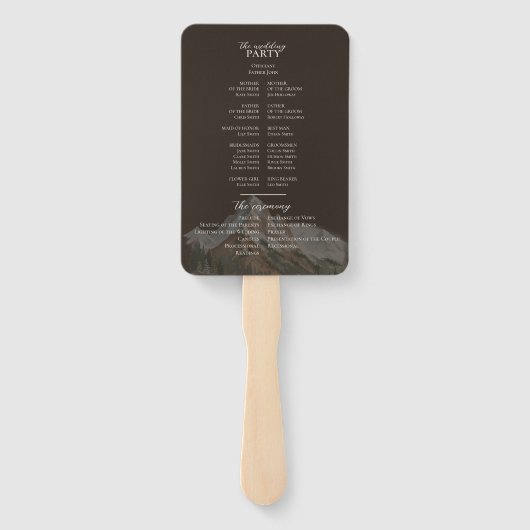 Modern Photo Rustic Brown Wedding Program Fan Fächer (Rückseite)