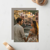 Modern Photo Save the Date Card Mitteilungskarte (Vorderseite/Rückseite Beispiel)