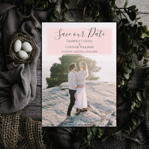 Modern Photo Save the Date   Pink