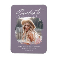 Modern photo script contemporary graduation purple