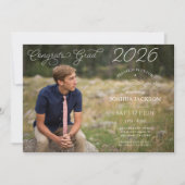 Modern Photo Script Horizontal Graduation Party Einladung (Vorderseite)