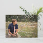 Modern Photo Script Horizontal Graduation Party Einladung (Stehend Vorderseite)