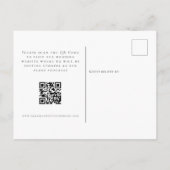 Modern Photo Script QR Code Wedding Save The Date Postkarte (Rückseite)