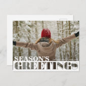 Modern Photo Season's Greetings Christmas Postkarte (Vorne/Hinten)
