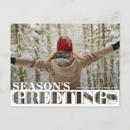 Modern Photo Season's Greetings Christmas Postkarte (Vorderseite)