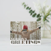 Modern Photo Season's Greetings Christmas Postkarte (Stehend Vorderseite)