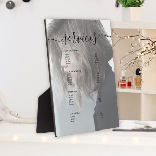 Modern Photo Simple Salon Service Menu Price List Fotoplatte