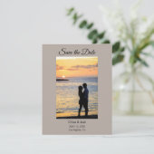 Modern Photo Stone Gray Save The Date Card (Stehend Vorderseite)