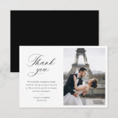 modern photo stylish script wedding thank you card dankeskarte (Vorne/Hinten)