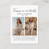 Modern Photo Sympathy Funeral Prayer Card Visitenkarte (Vorderseite)