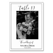 Modern Photo Table Number Wedding Reception Card Tischnummer (Vorderseite)