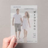 Modern Photo Typography Beach Wedding Acryleinladungen (Insitu (Handheld))