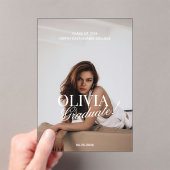 Modern Photo Typography Script Grad Announcement Acryleinladungen (Insitu (Handheld))