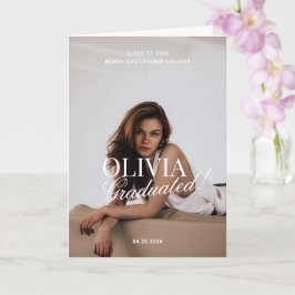 Modern Photo Typography Script Grad Party Folded Karte