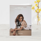 Modern Photo Typography Script Grad Party Folded Karte (Gelbe Blume)