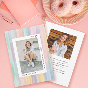 Modern Photo Watercolor Graduation Announcement Ankündigung
