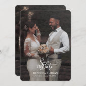 Modern Photo Wedding All in One Einladung (Vorne/Hinten)