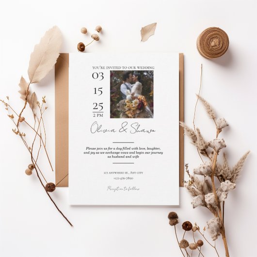 Modern Photo Wedding Invitation Einladung