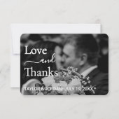 Modern Photo Wedding| Minimalist Botanical Floral Dankeskarte (Vorderseite)