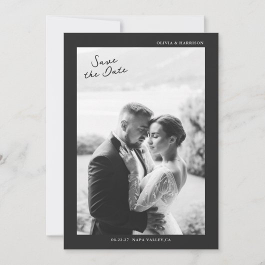 Modern Photo Wedding Save the Date Einladung (Vorderseite)