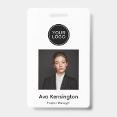 Modern Photo with Logo | Custom Employee Name Ausweis (Vorderseite)