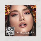 Modern Photography  Simple Photo Minimal QR Code  Quadratische Visitenkarte (Vorderseite)