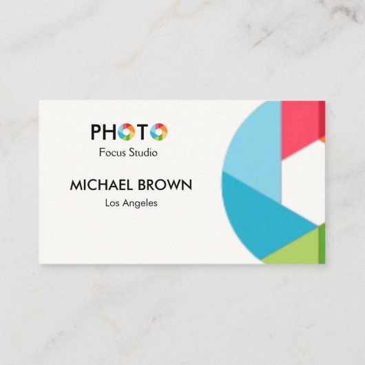 Modern Photography Studio Business Card Minimal  Visitenkarte (Rückseite)