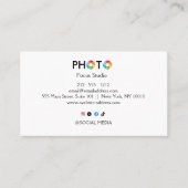 Modern Photography Studio Business Card Minimal  Visitenkarte (Vorderseite)