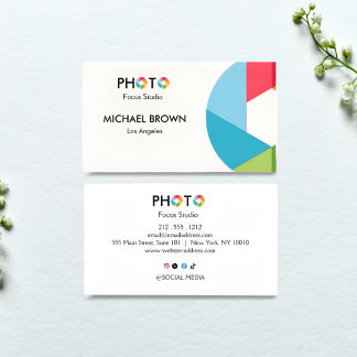 Modern Photography Studio Business Card Minimal  Visitenkarte