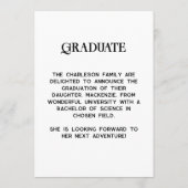 Modern PhotoName Graduation Announcement Einladung (Rückseite)