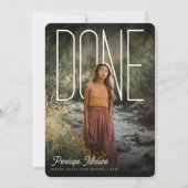 Modern Photopop DONE Graduation Party Einladung (Vorderseite)