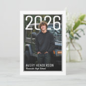 Modern PhotoPop Graduation Party Einladung (Stehend Vorderseite)