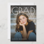 Modern PhotoPop Graduation Party Einladung (Vorderseite)