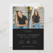 Modern PhotoPop Graduation Party Einladung (Rückseite)