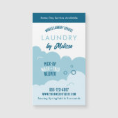 Modern Pick-Up Laundry Service Blue & White Magnet (Vorderseite)