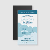 Modern Pick-Up Laundry Service Blue & White Magnet (Vorne/Hinten)