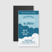 Modern Pick-Up Laundry Service Blue & White Magnet (Vorne/Hinten)