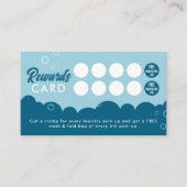 Modern Pick-Up Laundry Service Blue & White Treuekarte (Vorderseite)