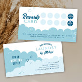 Modern Pick-Up Laundry Service Blue & White Treuekarte