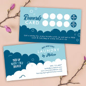 Modern Pick-Up Laundry Service Blue & White Treuekarte