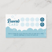 Modern Pick-Up Laundry Service Blue & White Treuekarte (Vorderseite)