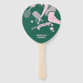 Modern Pickleball & Prosecco Bachelorette Weekend Fächer (Vorderseite)