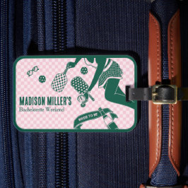 Modern Pickleball & Prosecco Bachelorette Weekend Gepäckanhänger