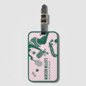 Modern Pickleball & Prosecco Bachelorette Weekend Gepäckanhänger (Vorderseite Vertikal)