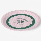 Modern Pickleball & Prosecco Bachelorette Weekend Pappteller (Schrägansicht)