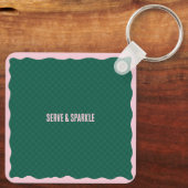 Modern Pickleball & Prosecco Bachelorette Weekend Schlüsselanhänger (Rückseite)