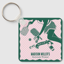 Modern Pickleball & Prosecco Bachelorette Weekend Schlüsselanhänger