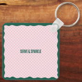 Modern Pickleball & Prosecco Bachelorette Weekend Schlüsselanhänger (Rückseite)