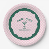 Modern Pickleball & Prosecco Junggesellinnen-Absch Pappteller (Vorderseite)